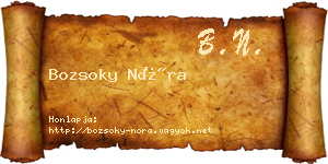 Bozsoky Nóra névjegykártya