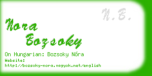 nora bozsoky business card