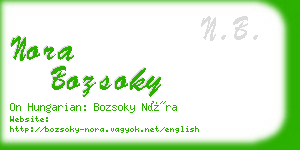 nora bozsoky business card